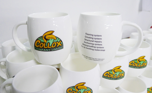 ตัวอย่างแก้วมัคติดโลโก้ Mug Screen Logo