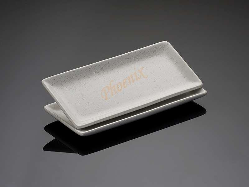 จานเปลเหลี่ยมผืนผ้า สีขาวด้าน 10.5 x 4.8 นิ้ว - Image 3