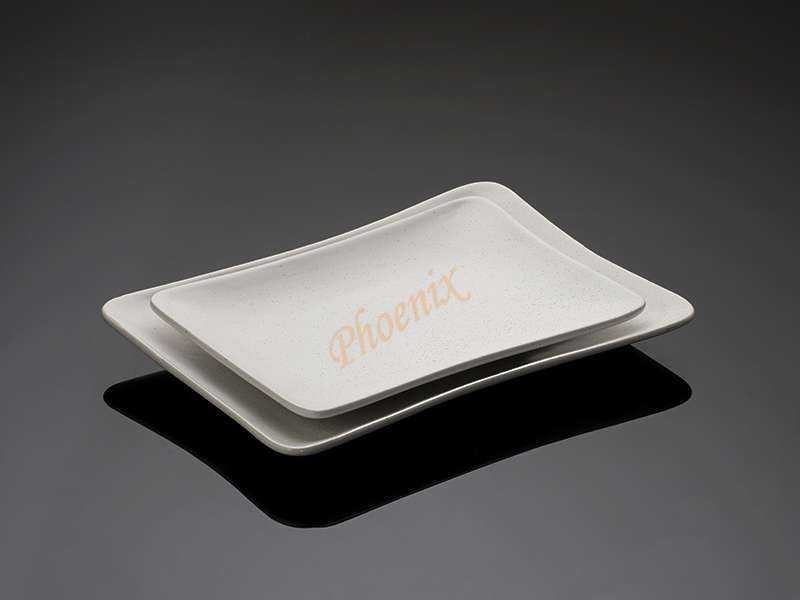 จานเหลี่ยมผืนผ้า สีขาวด้าน 10 x 7 นิ้ว - Image 2