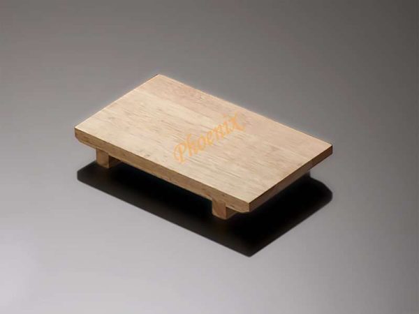 ถาดไม้เหลี่ยมมีขา ไม้ยาง 12 x 21 x 3 ซม.