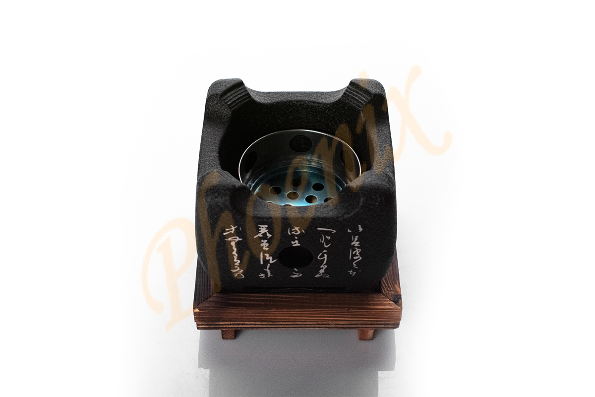 เตาฮิดะจัตุรัส ลายอักษร 12x12x11 cm. - Image 2