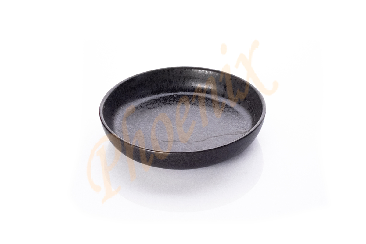 SB-025-BK2 ชามขอบตั้ง 8.5 นิ้ว สีดำลาย