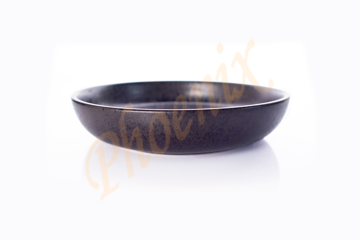 SB-025-BK2 ชามขอบตั้ง 8.5 นิ้ว สีดำลาย