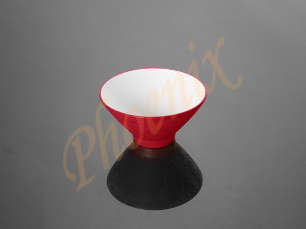 AB210806R-W ชามทรงวีทูโทน 6 นิ้ว เมลามีน สีแดง-ขาว