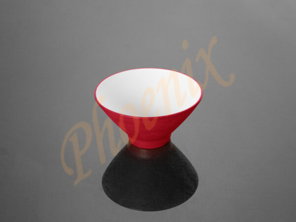 AB210807R-W ชามทรงวีทูโทน 7 นิ้ว เมลามีน สีแดง-ขาว