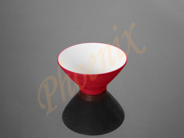 AB210808R-W ชามทรงวีทูโทน 8 นิ้ว เมลามีน สีแดง-ขาว