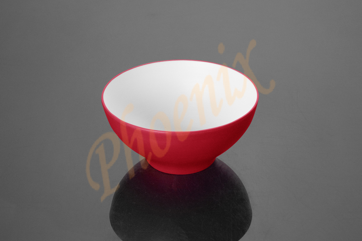 AB211274R-W ชามโคมทูโทน 7.4 นิ้ว เมลามีน สีแดง-ขาว