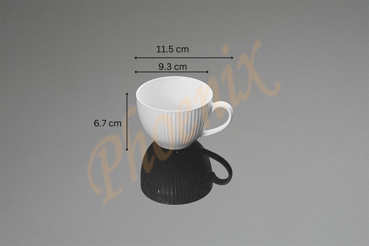 871 01 037 ชุดกาแฟทรงกลมลายเส้นพร้อมจานรอง 270 ml