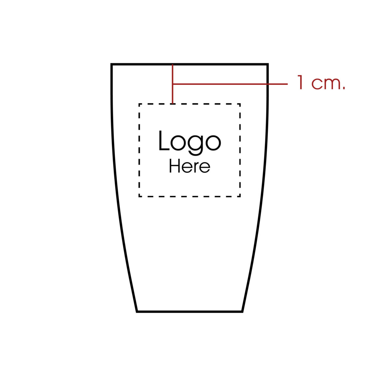 แก้วที่มีพื้นที่วางโลโก้ขนาดไม่ต้ำกว่า 3 เซ็นติเมตร
