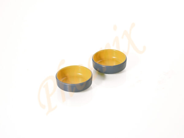 AB213003GR-Y ถ้วยน้ำจิ้มขอบตั้ง 3 นิ้ว เมลามีน สีเทา-เหลือง