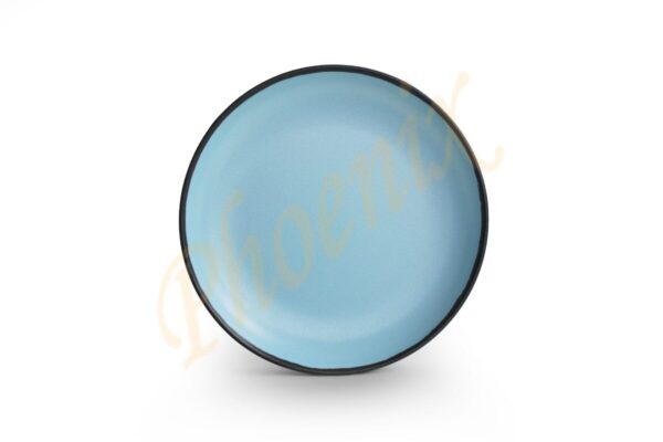 จานบัวลึก 9.8 นิ้ว สีฟ้าวนเส้นสีดำ เมลามีน - Image 4